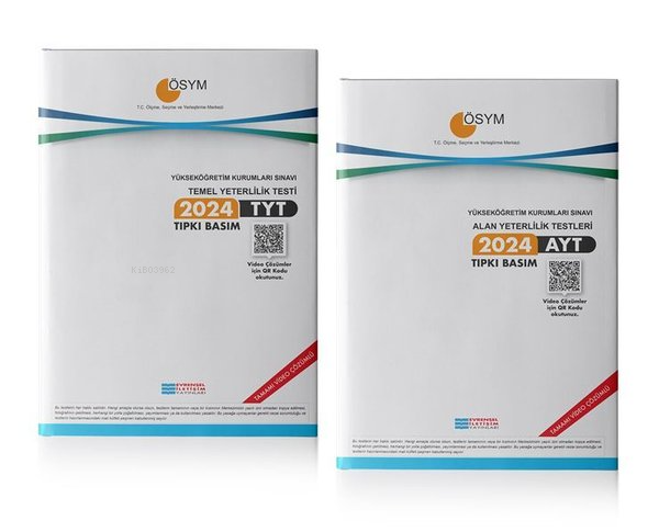  2024 TYT AYT Çıkmış Sorular Video Çözümlü Seti 2 Kitap Takım | 2024 TYT AYT Çıkmış Sorular Video Çözümlü Seti 2 Kitap Takım | Kolektif | Evrensel İletişim Yayınları (Hazırlık) | 9786256024335 