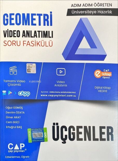  Çap Yayınları Üniversite Hazırlık Geometri Konu Anlatımlı Soru Fasikülü 2023 | Kolektif | Çap Yayınları | 9786258139396 | 
