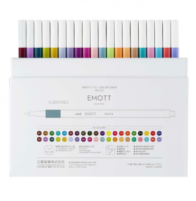  Uni EMOTT 04 fine Akrilik Uçlu Kalem 40lı Set | Uniball | 4902778248393 | 