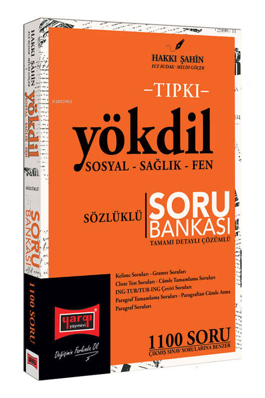 Tıpkı YÖKDİL Sosyal - Sağlık - Fen Sözlüklü Tamamı Detaylı Çözümlü Soru Bankası
