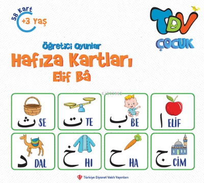  Öğretici Oyunlar Hafıza Kartları Elif Ba 58 Kart | Kolektif | Türkiye Diyanet Vakfı Yayınları | 9786257205702 | 