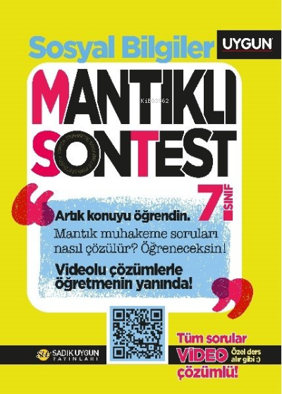  7Sınıf Mantıklı Son Test Sosyal Bilgiler | Kolektif | Sadık Uygun Yayınları | 9786257178099 | 