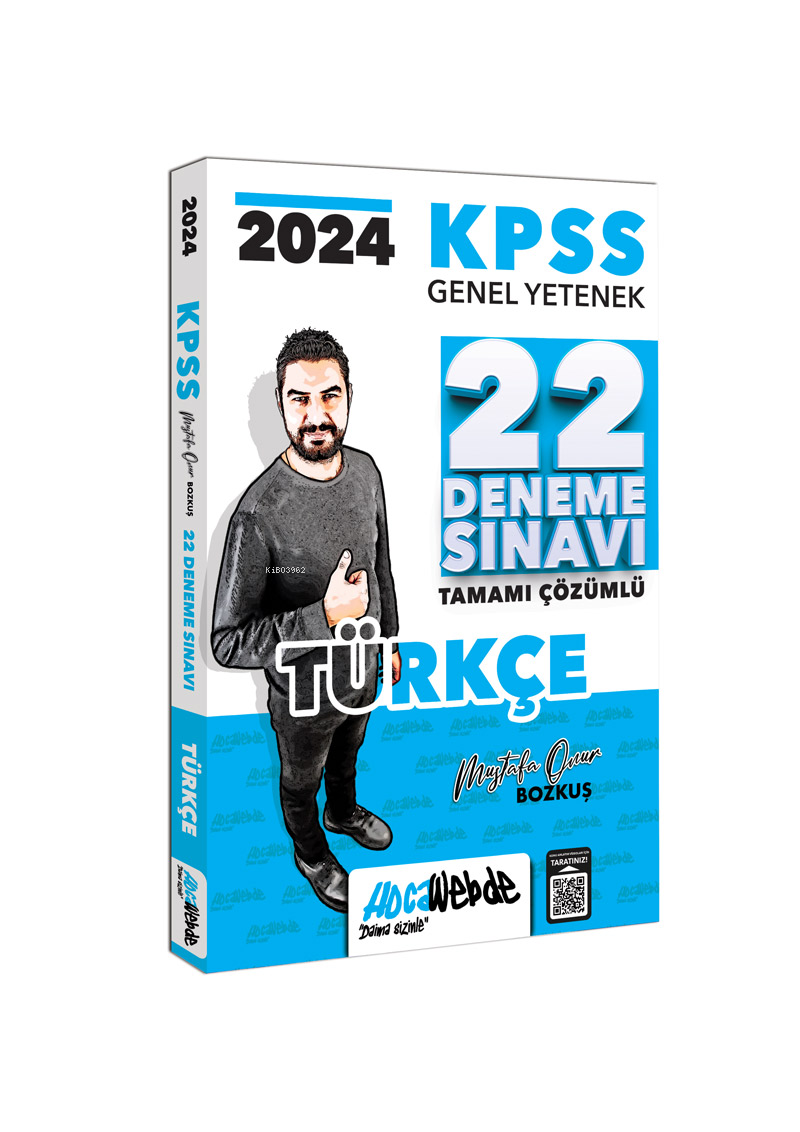 HocaWebde Yayınları 2024 KPSS GY Türkçe Tamamı Çözümlü 22 Deneme Sınavı