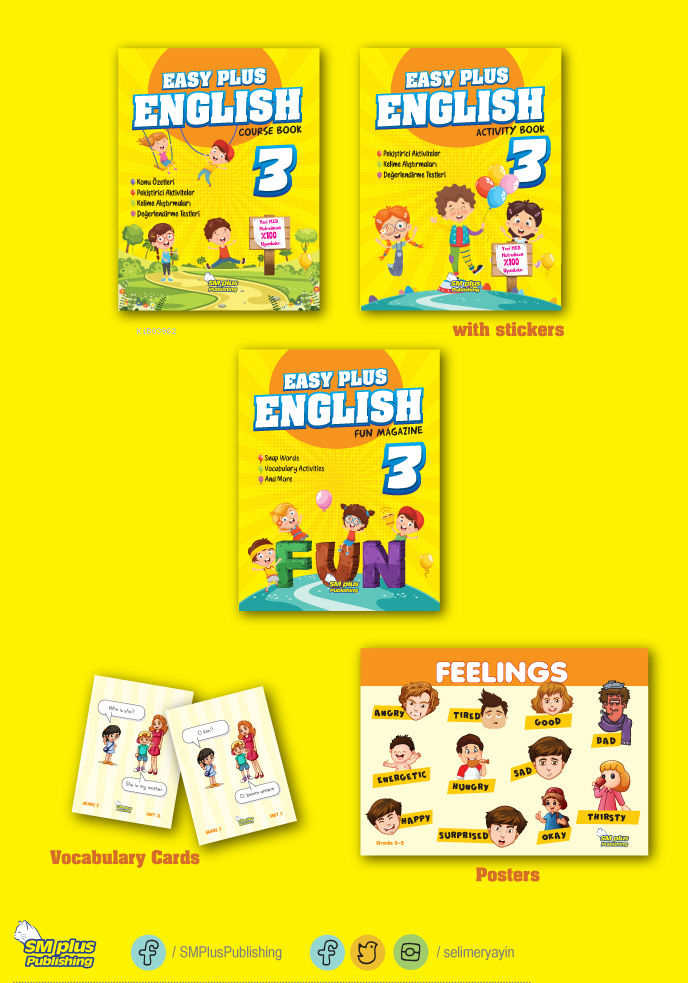  3 Sınıf Easy Plus English Set(Full Set Kartlı) | 3 Sınıf Easy Plus English Set(Full Set Kartlı) | Kolektif | SM Plus Publishing | 8681149050341 