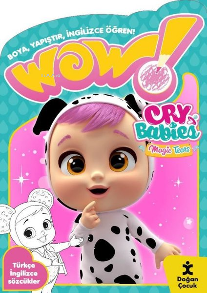 Wow! Cry Babies Magic Tears Boyama Kitabı - Boya Yapıştır İngilizce Öğren! Türkçe İngilizce Sözcükler