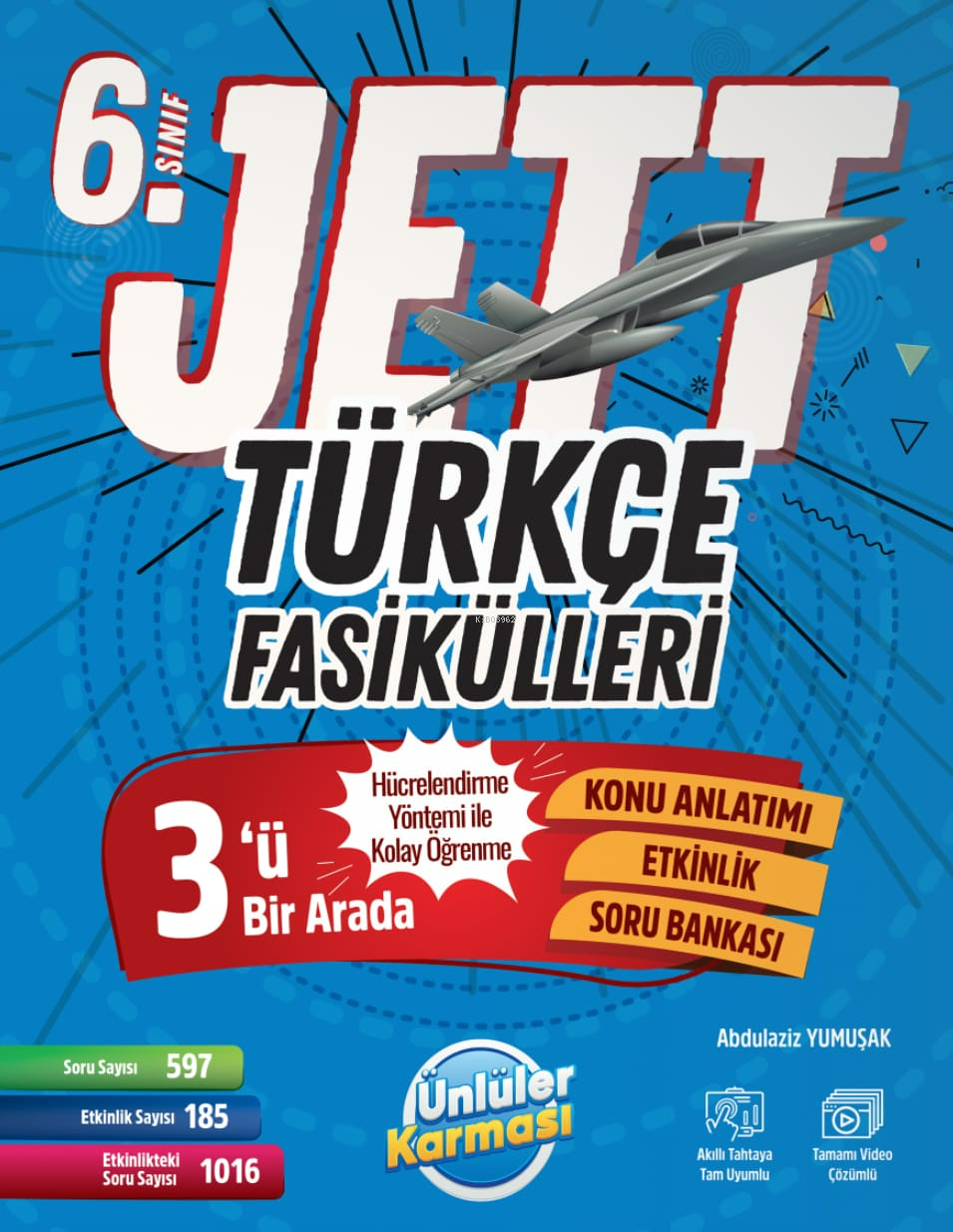  Ünlüler Karması Yayınları 6Sınıf Jett Türkçe Fasiküller Soru Bankası | Abdulaziz Yumuşak | Ünlüler Karması Yayınları | 9786256529328 | 