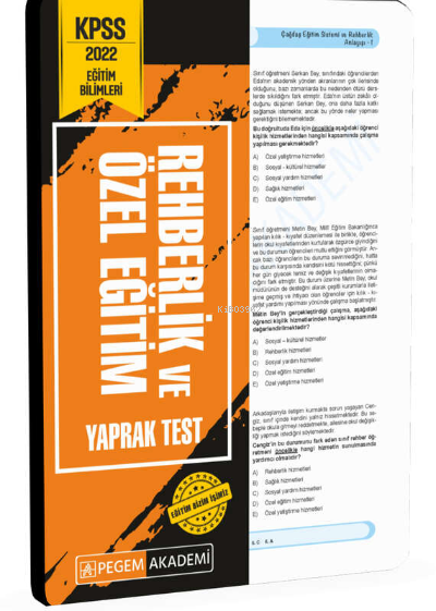  2022 KPSS Eğitim Bilimleri Rehberlik ve Özel Eğitim Yaprak Test | 2022 KPSS Eğitim Bilimleri Rehberlik ve Özel Eğitim Yaprak Test | Kolektif | Pegem Akademi Yayıncılık (Sınavlara Hazırlık) | 9780202191744 