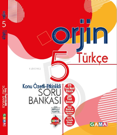 Gama Yayınları 5. Sınıf Orjin Türkçe Konu Özetli Soru Bankası