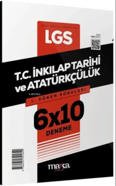 2023 LGS 1Dönem Konuları TC İnkılap Tarihi ve Atatürkçülük 6 Deneme Marka Yayınları | Kolektif | Marka Yayıncılık | 9786454321649 | 