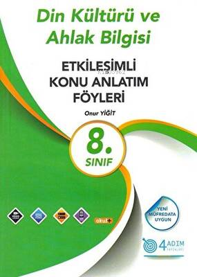  4 Adım Yayınları 8 Sınıf Din Kültürü ve Ahlak Bilgisi Etkileşimli Konu Anlatım Föyleri | 4 Adım Yayınları 8 Sınıf Din Kültürü ve Ahlak Bilgisi Etkileşimli Konu Anlatım Föyleri | Onur Yiğit | 4 Adım Yayınları | 9786052570715 