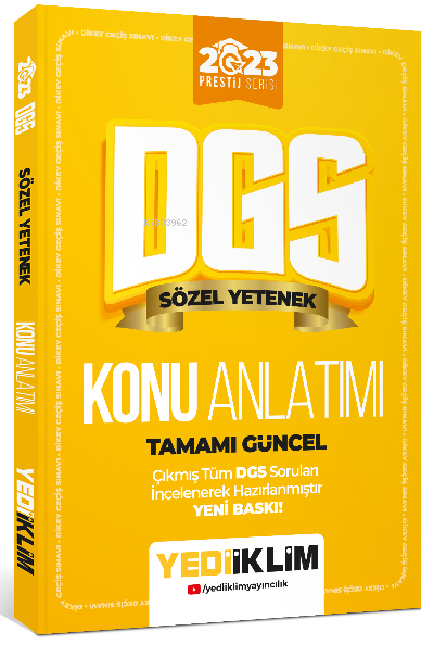Yediiklim 2023 Dgs Prestij Serisi Dgs Sözel Yetenek Konu Anlatımı