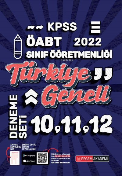  2022 KPSS ÖABT Sınıf Öğretmenliği Türkiye Geneli 10 11 12 (3lü Deneme) | 2022 KPSS ÖABT Sınıf Öğretmenliği Türkiye Geneli 10 11 12 (3lü Deneme) | Kolektif | Pegem Akademi Yayıncılık | 9780202148984 