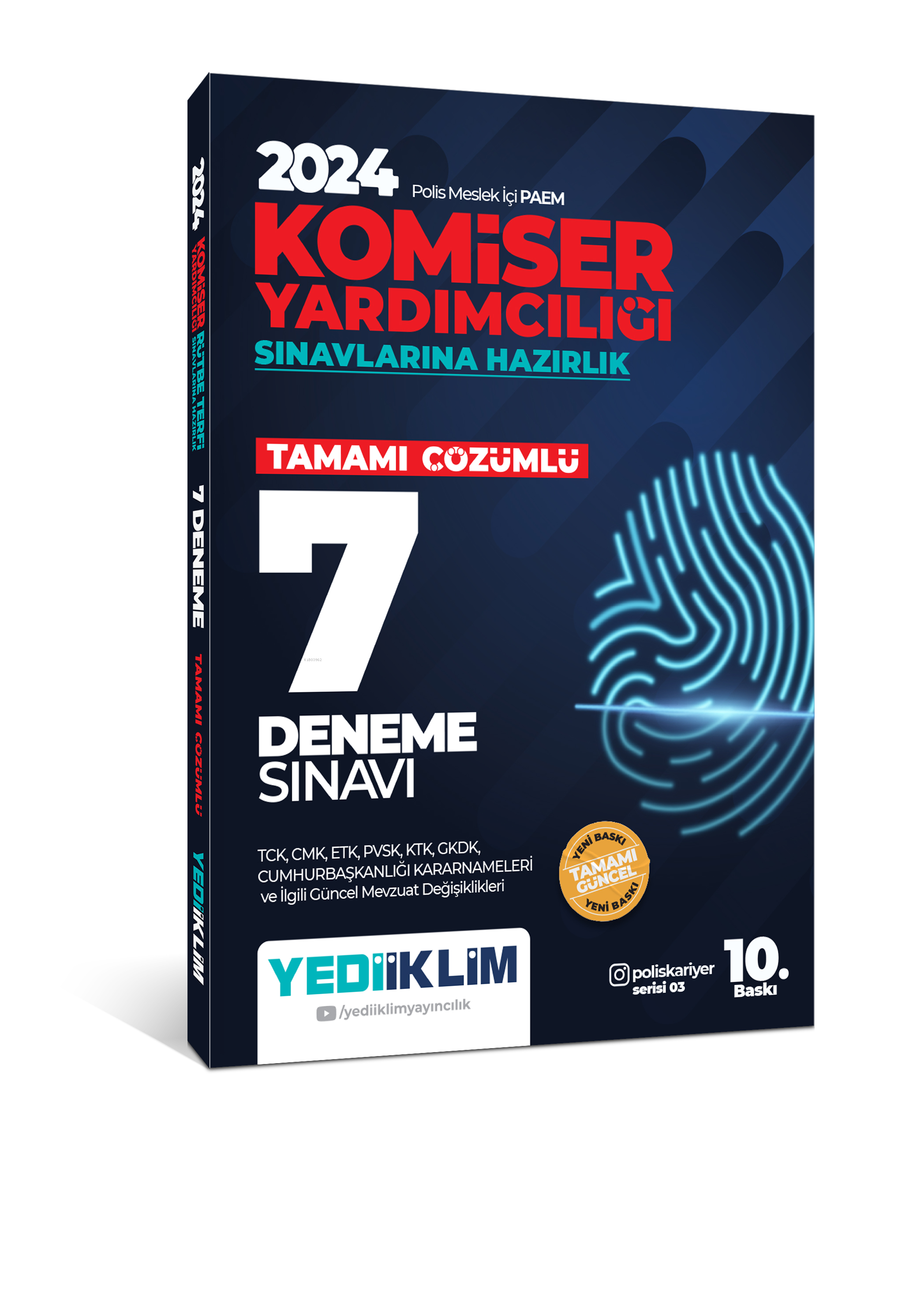 Yediiklim 2024 Polis Meslek İçi PAEM Komiser Yardımcılığı Sınavlarına Hazırlık Tamamı Çözümlü 7 Deneme Sınavı