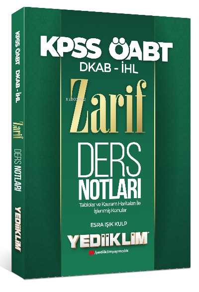  Yediiklim Yayınları 2022 ÖABT DKAP İHL Zarif Ders Notları | Esra Işık Kulp | Yediiklim Yayıncılık | 9786052899892 | 