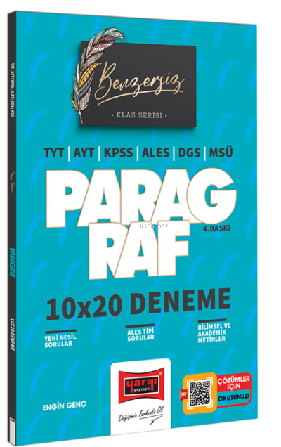  TYT AYT KPSS ALES DGS MSÜ Klas Serisi Benzersiz Paragraf 10x20 Deneme | TYT AYT KPSS ALES DGS MSÜ Klas Serisi Benzersiz Paragraf 10x20 Deneme | Engin Genç | Yargı Yayınevi | 9786254212338 