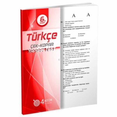  4 Adım 6 Sınıf Türkçe Yaprak Test | Komisyon | Doğru Orantı Yayınları(Hazırlık) | 9786052570418 | 