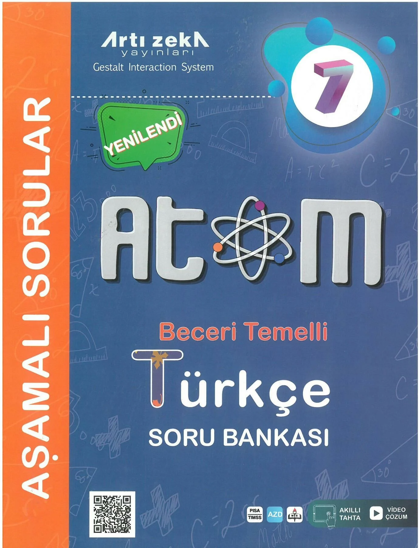 Artı Zeka 7 Sınıf Türkçe Atom Aşamalı Sorular | Kolektif | Artı Zeka Yayınları | 9786057781604 | 