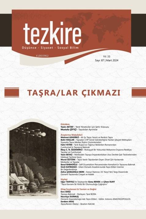  Tezkire 87 Sayı | Tezkire 87 Sayı | Kolektif | Tezkire Yayınları | 9771302787876 