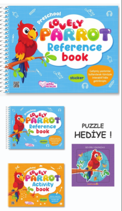 Lovely Parrot Reference Book;Activity Book  (2 kitap - puzzle hediyeli)