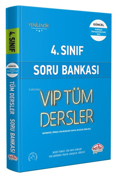 Editör Vip 4. Sınıf Tüm Dersler Soru Bankası Mavi Kitap Kamp: