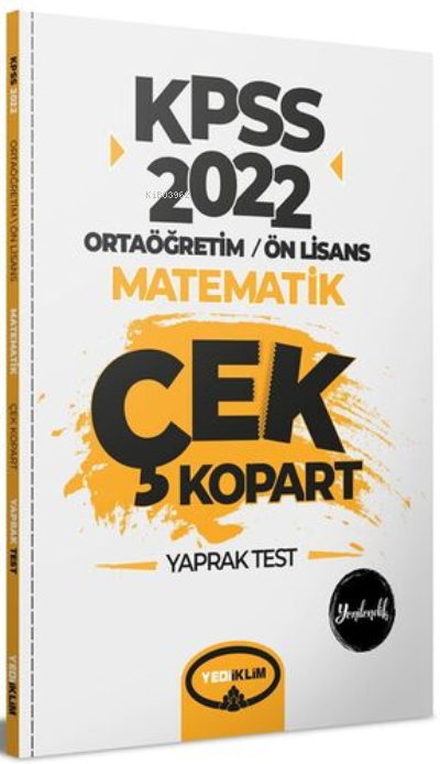 2022 KPSS Ortaöğretim Ön Lisans Genel Yetenek Matematik Çek Kopart Yaprak Test