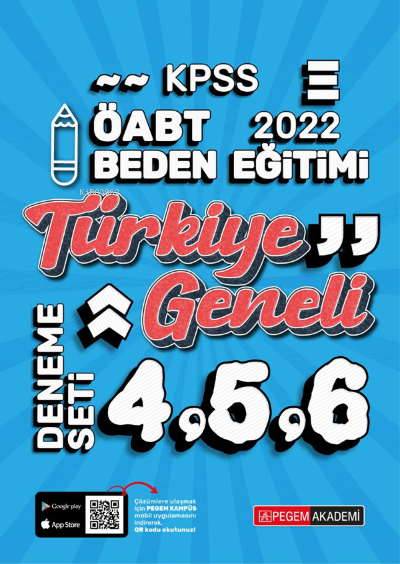  2022 KPSS ÖABT Beden Eğitimi Türkiye Geneli 456 (3lü Deneme) | 2022 KPSS ÖABT Beden Eğitimi Türkiye Geneli 456 (3lü Deneme) | Kolektif | Pegem Akademi Yayıncılık | 9780202149219 