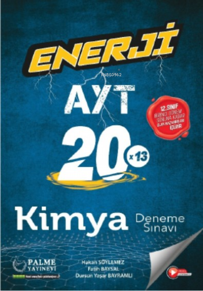 Enerji Ayt Kimya 20 Deneme Sınavı (12.Sınıf 1.Dönem Konularını İçerir.)