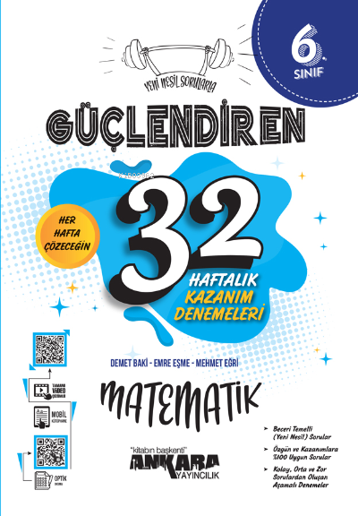 6. Sınıf Güçlendiren 32 Haftalık Matematik Kazanım Denemeleri