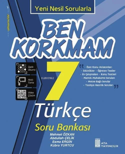 Ata Yayıncılık 7. Sınıf Ben Korkmam Türkçe Soru Bankası