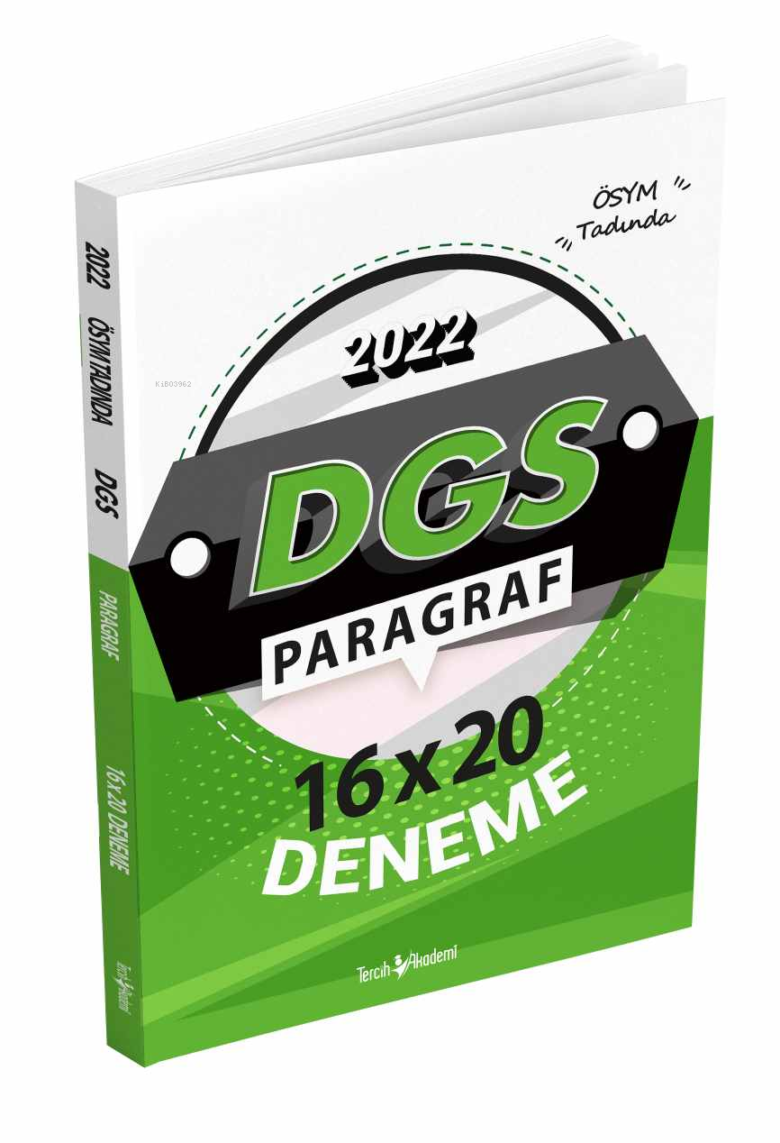  Dgs Paragraf Sözel Bölüm 16X20 Deneme | Dgs Paragraf Sözel Bölüm 16X20 Deneme | Kolektif | Tercih Akademi | 9786257644297 