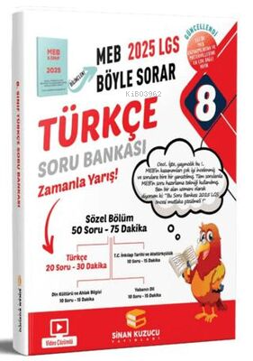 Sinan Kuzucu Yayınları 8. Sınıf 2025 Lgs Meb Böyle Sorar Türkçe Soru Bankası Video Çözümlü