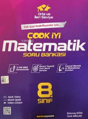  8 Sınıf Çook İyi Matematik Soru Bankası | 8 Sınıf Çook İyi Matematik Soru Bankası | Dolunay Köse | Ümit Arslan | Maraton Yayıncılık | 9786257225496 