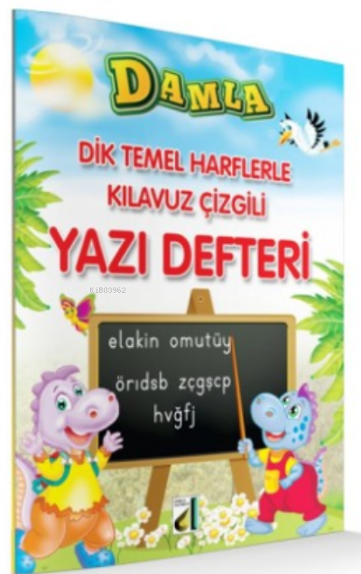 Dik Temel Harflerle Kılavuz Çizgili Yazı Defteri (Büyük Boy)