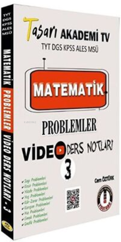 2022 TYT DGS KPSS ALES MSÜ Matematik Problemler Video Ders Notları 3 Tasarı Eğitim Yayınları