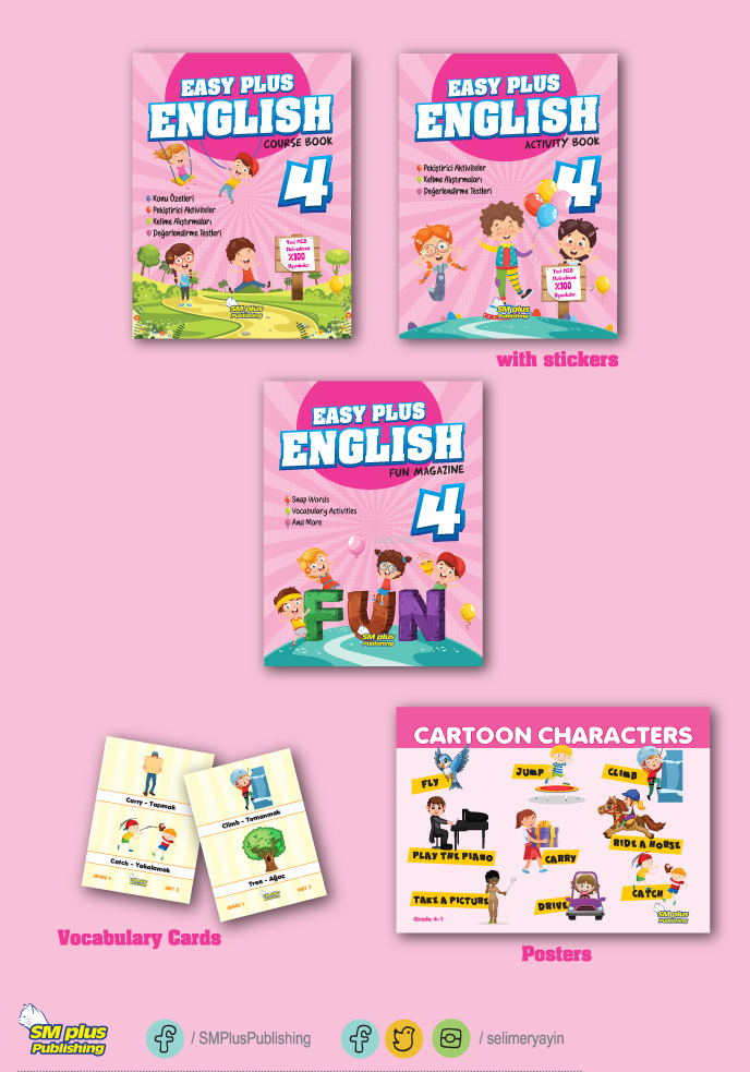  4 Sınıf Easy Plus English Set (Full Set Kartlı) | 4 Sınıf Easy Plus English Set (Full Set Kartlı) | Kolektif | SM Plus Publishing | 8681149050358 