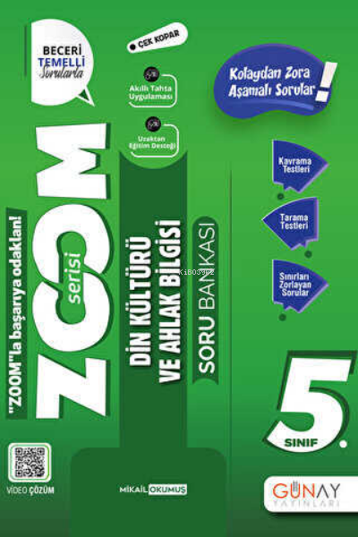  5 Sınıf Zoom Serisi Din Kültürü ve Ahlak Bilgisi Soru Bankası | Kolektif | Günay Yayıncılık | 9786258331240 | 