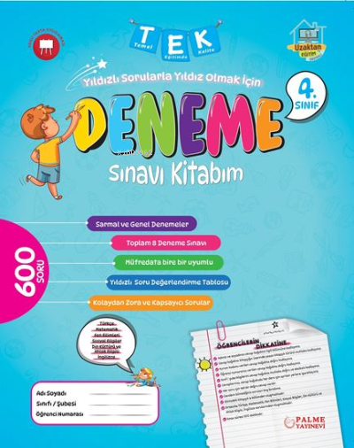 Palme 4.Sınıf Tek Deneme Sınavı Kitabım