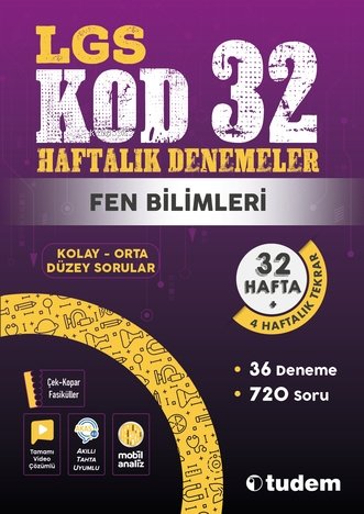 LGS Kod 32 Haftalık Denemeler Fen Bilimleri