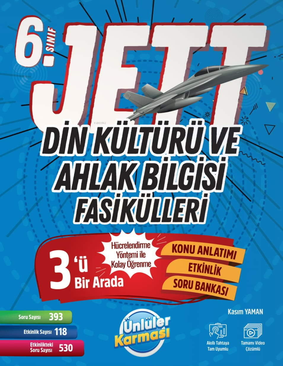  Ünlüler Karması Yayınları 6 Sınıf Jett Din Kültürü ve Ahlak Bilgisi Fasikülleri Soru Bankası | Kasım Yaman | Ünlüler Karması Yayınları | 9786256529366 | 