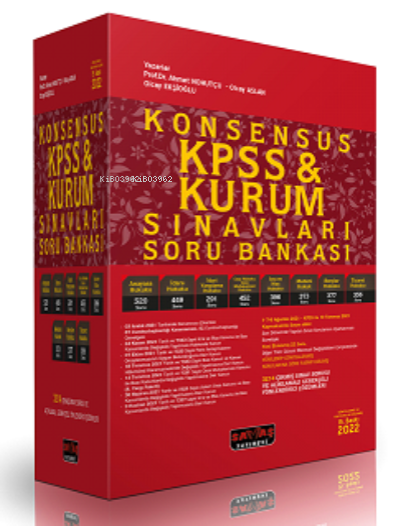  KONSENSUS KPSS ve Kurum Sınavları Hukuk Soru Bankası 2022 | KONSENSUS KPSS ve Kurum Sınavları Hukuk Soru Bankası 2022 | Ahmet Nohutçu | Olcay Aslan | Olcay Ekşioğlu | Savaş Yayınevi | 9786257483704 