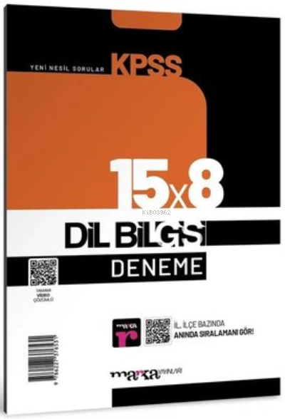  2023 KPSS Dil Bilgisi 15x8 Deneme Tamamı Video Çözümlü Marka Yayınları | Kolektif | Marka Yayıncılık | 9786353034077 | 