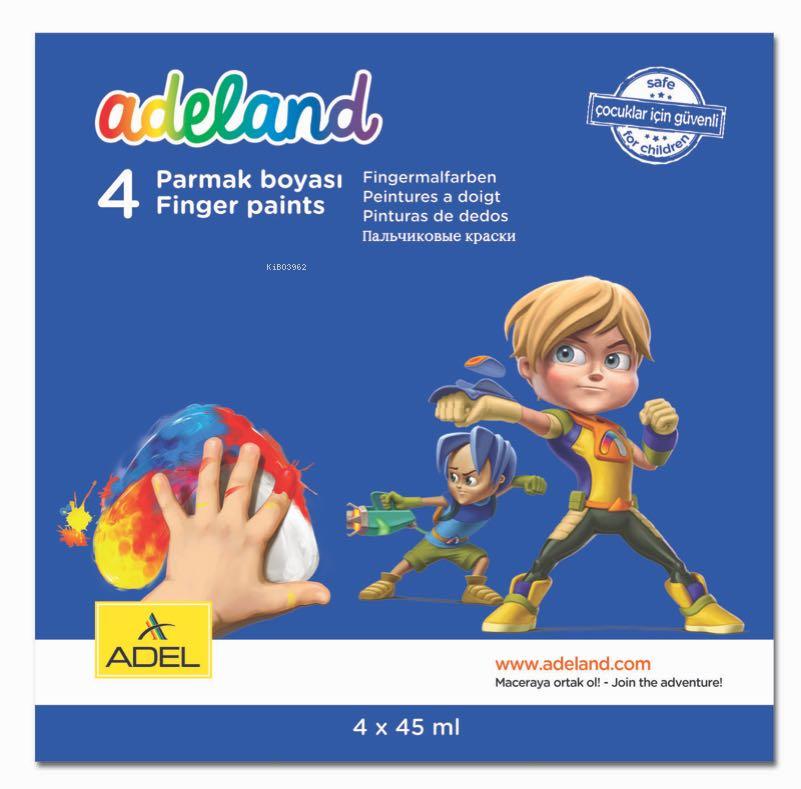  Adel Parmak Boya 4 Renk 45 Ml (180 Ml) | Adel Parmak Boya 4 Renk 45 Ml (180 Ml) | Adel | 8690826413287 