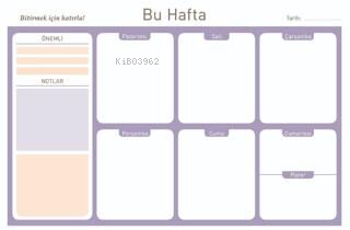  Haftalık Planlayıcı 9 | Haftalık Planlayıcı 9 | Wenote Tasarım | 8684378791351 