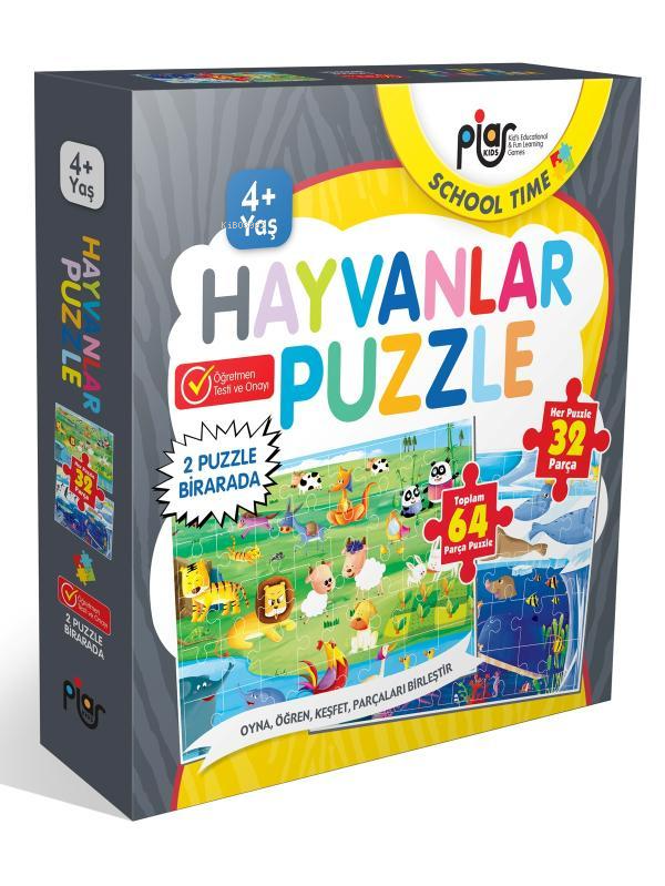  Hayvanlar 64 Parça Puzzle Seti (4+Yaş) | Hayvanlar 64 Parça Puzzle Seti (4+Yaş) | Kolektif | Piar Yayınevi | 8682974923848 