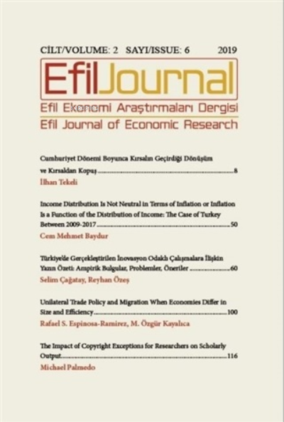 Efil Ekonomi Araştırmaları Dergisi Cilt 2 Sayı 6 | Efil Ekonomi Araştırmaları Dergisi Cilt 2 Sayı 6 | Kolektif | Ömer Faruk Çolak | Efil Journal Dergisi | 2619958015066 