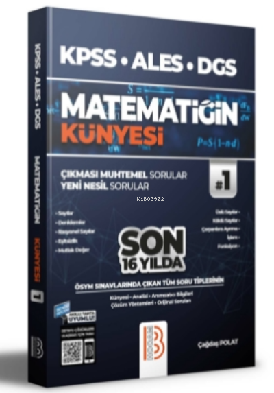  2022 KPSS ALES DGS Matematiğin Künyesi | 2022 KPSS ALES DGS Matematiğin Künyesi | Çağdaş Polat | Benim Hocam Yayınları | 9786258011029 