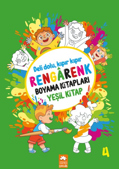  Rengarenk Boyama Kitapları Yeşil Kitap | Kolektif | Eksik Parça Yayınları | 9786256397163 | 