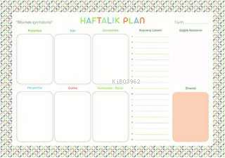  Haftalık Plan 2 | Haftalık Plan 2 | Wenote Tasarım | 8683675932429 