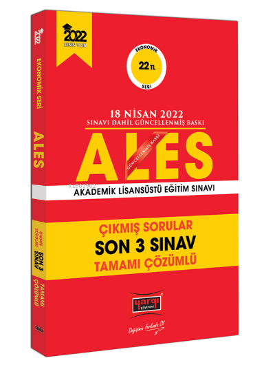  ALES Ekonomik Seri Son 3 Sınav Çıkmış Sorular (18 Nisan 2022 Sınavı Dahil) | Kolektif | Yargı Yayınevi | 9786254210020 | 