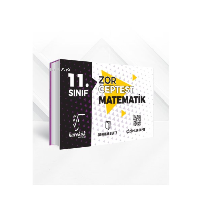  11Sınıf Cep Test Matematik Zor | Kolektif | Karekök Yayınları (Hazırlık) | 9786257154468 | 